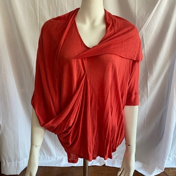 Beautiful Free People Orange Drape Top Size Small - Picture 1 of 6